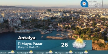 Antalya’da Pazar Havası: 26° Parçalı Bulutlu!