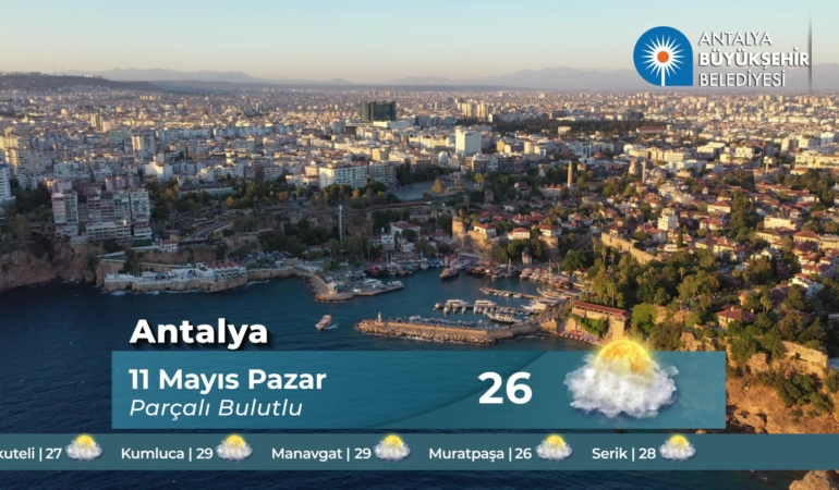 Antalya’da Pazar Havası: 26° Parçalı Bulutlu!