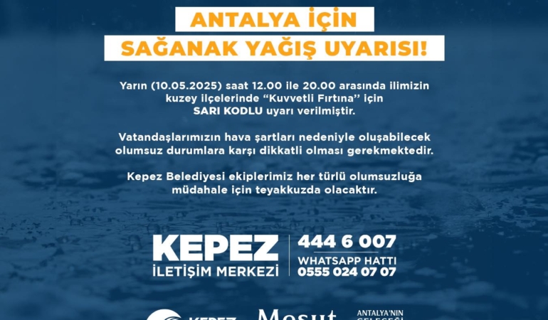 Sarı Kodlu Uyarı: Kuvvetli Fırtınaya Dikkat!