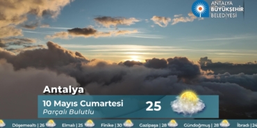 Antalya’da Bugün Hava: 25° Parçalı Bulutlu!