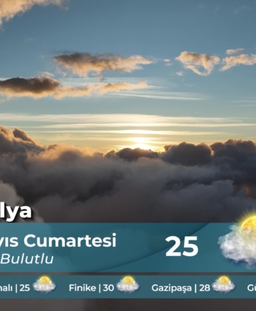 Antalya’da Bugün Hava: 25° Parçalı Bulutlu!