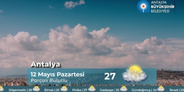 Antalya’da Bugün Hava: 27°C Parçalı Bulutlu