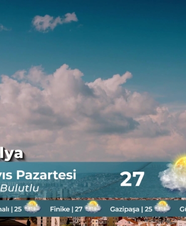 Antalya’da Bugün Hava: 27°C Parçalı Bulutlu