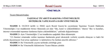 Yeni Yönetmelik: Taşınmaz İlanlarında Fiyat Kontrolü