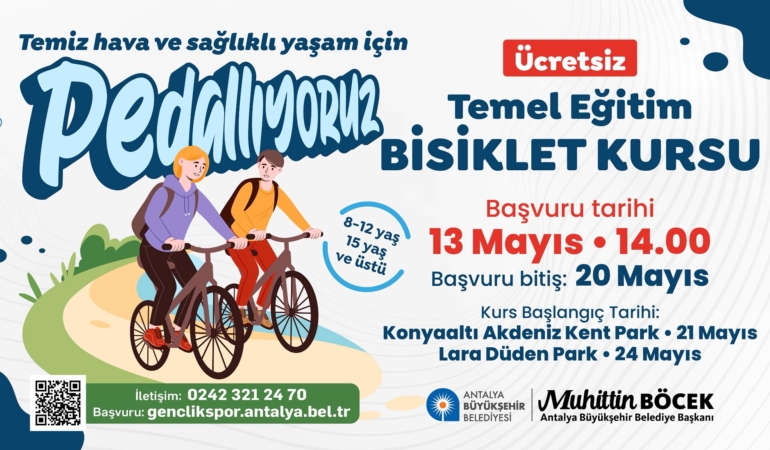 Antalya’da Ücretsiz Bisiklet Kursları Başlıyor!
