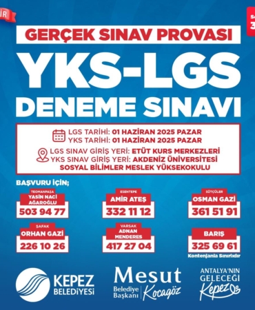 Kepez’de Ücretsiz YKS ve LGS Deneme Sınavları!