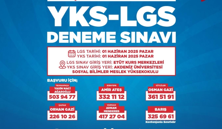 Kepez’de Ücretsiz YKS ve LGS Deneme Sınavları!