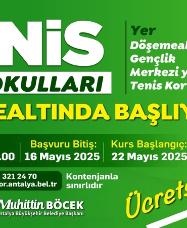 Ücretsiz Tenis Kursları Döşemealtı’nda Başlıyor!