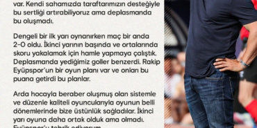 Emre Belözoğlu’ndan İkas Eyüpspor Maçı Değerlendirmesi