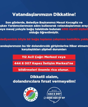 Belediye Bağış Talebine Dikkat! Dolandırıcılara İtibar Etmeyin!