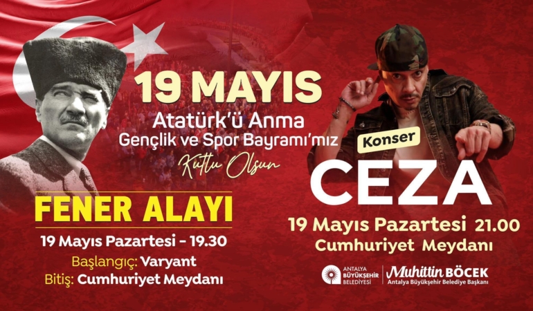 Antalya’da 19 Mayıs Coşkusu: Fener Alayı ve Konser