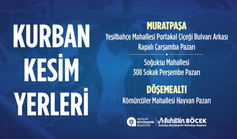 Antalya’da Ücretsiz Kurban Kesim Noktaları