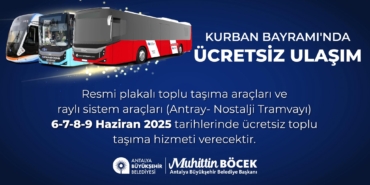 Kurban Bayramı’nda Ulaşım Ücretsiz!