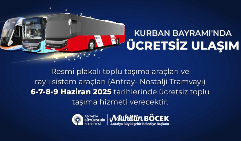 Kurban Bayramı’nda Ulaşım Ücretsiz!