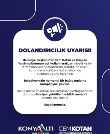 Belediyemizden Bağış Dolandırıcılığı Uyarısı!