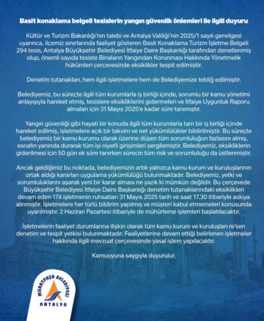 Yangın Güvenliği Denetimleri: 174 Tesis Askıya Alındı!