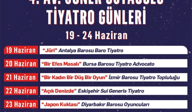 
Avukat Soner Ustaoğlu Tiyatro Günleri Başlıyor!
