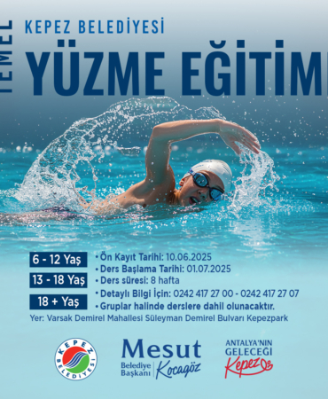 Kepez’de Temel Yüzme Eğitimi Başlıyor!
