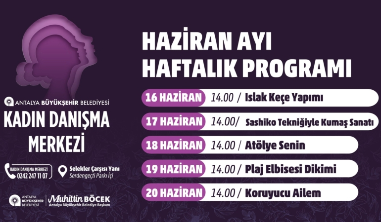 Kadınlara Özel Atölyeler Antalya’da Başlıyor!