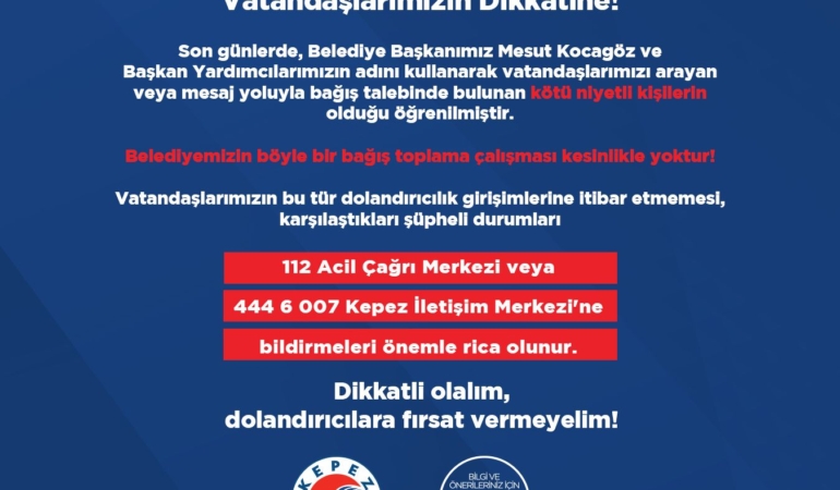 Bağış Talebine Dikkat! Dolandırıcılara İtibar Etmeyin!