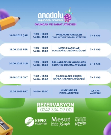 Minik Sanatçılar İçin Renkli Atölye Haftası!