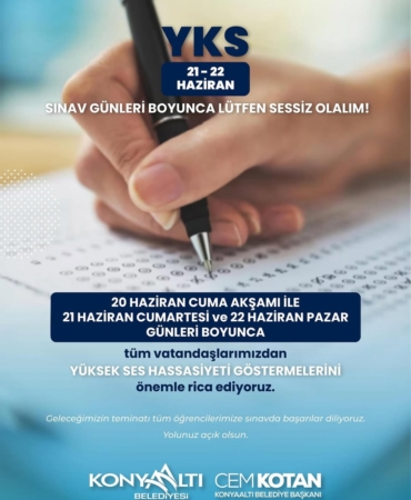 Gençlerimize YKS’de Başarı Diliyoruz!