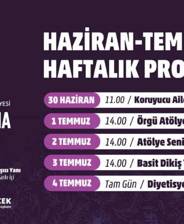 Kadınlar İçin Haziran – Temmuz Programı Başladı!