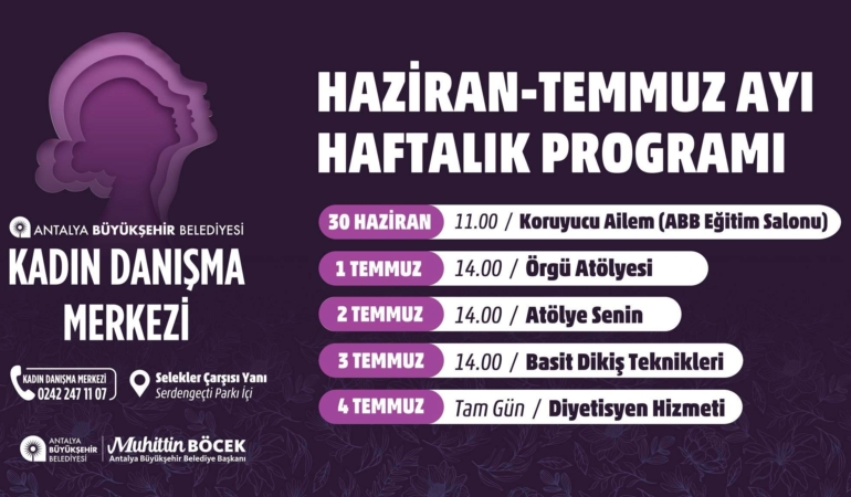Kadınlar İçin Haziran – Temmuz Programı Başladı!