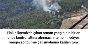 Finike’deki Orman Yangınına Dikkat! Tedbirli Olun