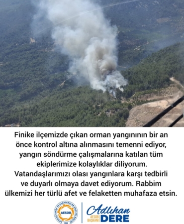 Finike’deki Orman Yangınına Dikkat! Tedbirli Olun