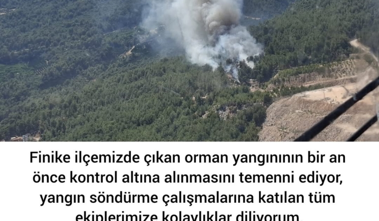 Finike’deki Orman Yangınına Dikkat! Tedbirli Olun