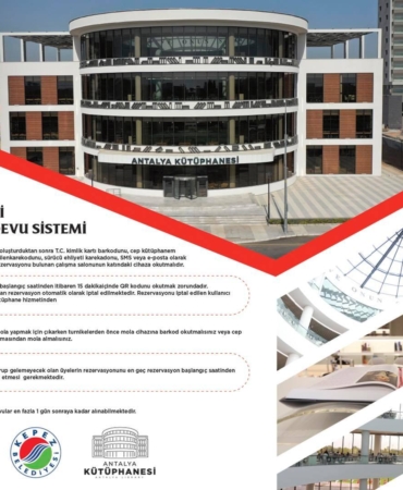 Antalya Kütüphanesi’nde Online Randevu Dönemi!