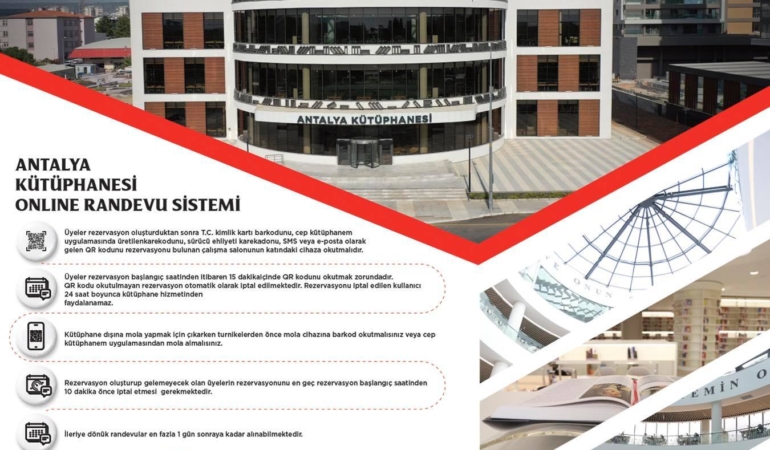 Antalya Kütüphanesi’nde Online Randevu Dönemi!