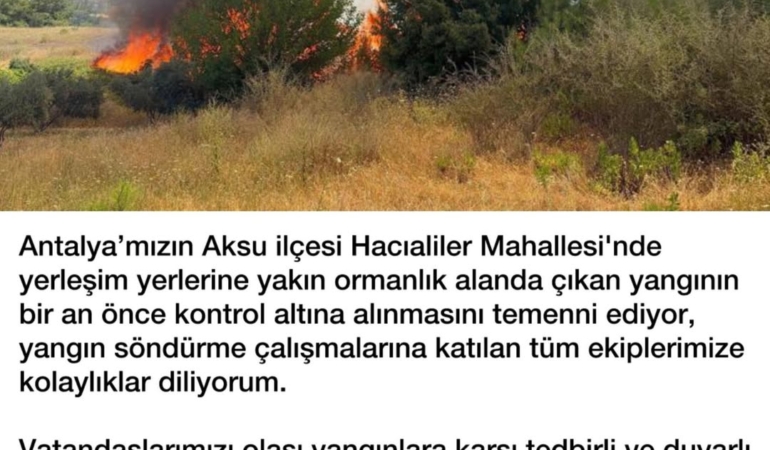 Aksu’da Yangın: Tedbirli Olalım!