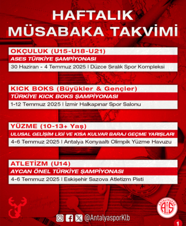 Antalyaspor’un Haftalık Müsabaka Takvimi Açıklandı!