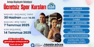 Antalya’da Ücretsiz Spor Kursları Başlıyor!