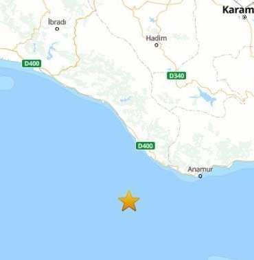 Antalya Açıklarında 4 Büyüklüğünde Deprem!