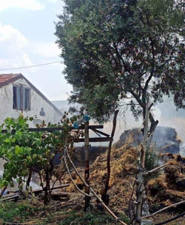 Burdur’da Yangın: 1 Ton Saman Kül Oldu!