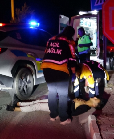 Alkolle Kaza Yapan Genç, Yere Yığıldı!
