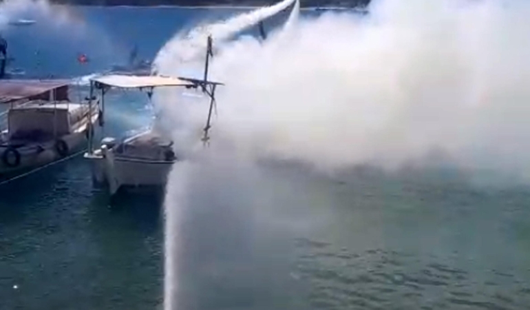Tekne Yangınına Cesur Müdahale: Hortum ve Jet Ski