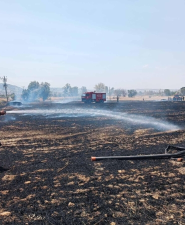 Burdur’da Tarlada Yangın: 13 Ton Saman Yandı!