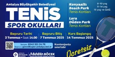 Antalya’da Ücretsiz Tenis Okulları Başlıyor!