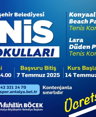 Antalya’da Ücretsiz Tenis Okulları Başlıyor!
