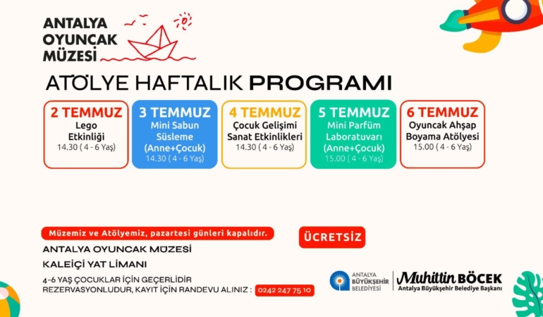 Antalya’da Ücretsiz Çocuk Atölyeleri Başlıyor!