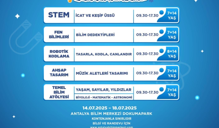 Yaz Boyunca Bilimle Eğlencenin Keyfini Çıkarın!