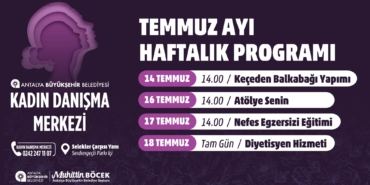 Kadınlar İçin Temmuz Ayı Etkinlikleri Başlıyor!