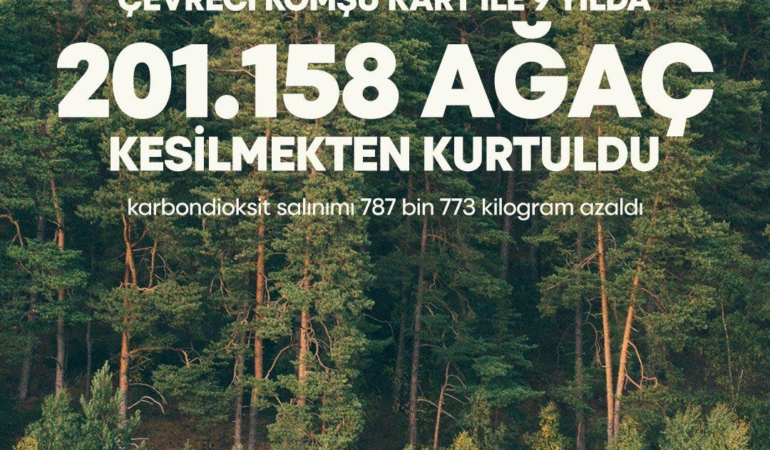 Çevreci Komşu Kart ile 200 bin ağaç kurtarıldı!
