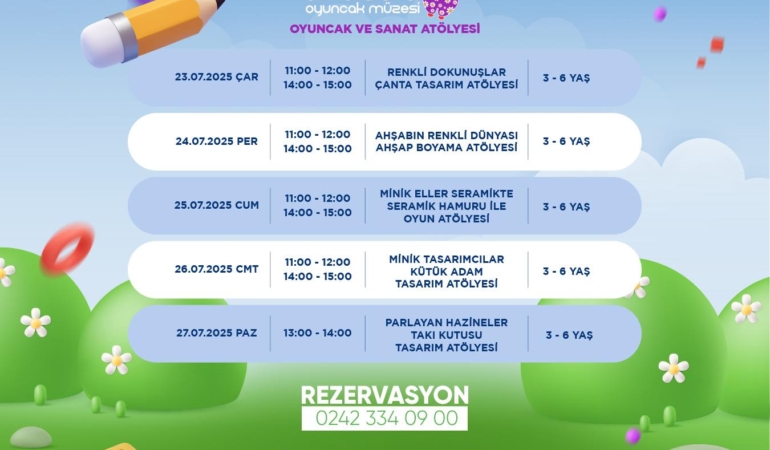 Minik Sanatçılar için Renkli Atölye Haftası!