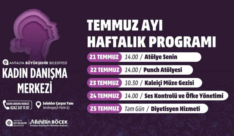 Kadınlar için Temmuz Etkinlikleri Başlıyor!