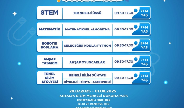 Yaz Tatilinde Bilimle Eğlenceli Keşifler!